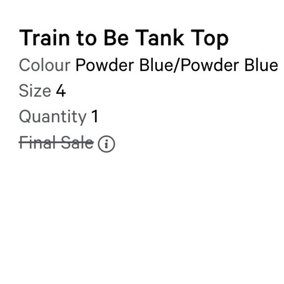 Lululemon Athletica Train to be Tank Top Size 4 Powder Blue - Picture 5 of 5